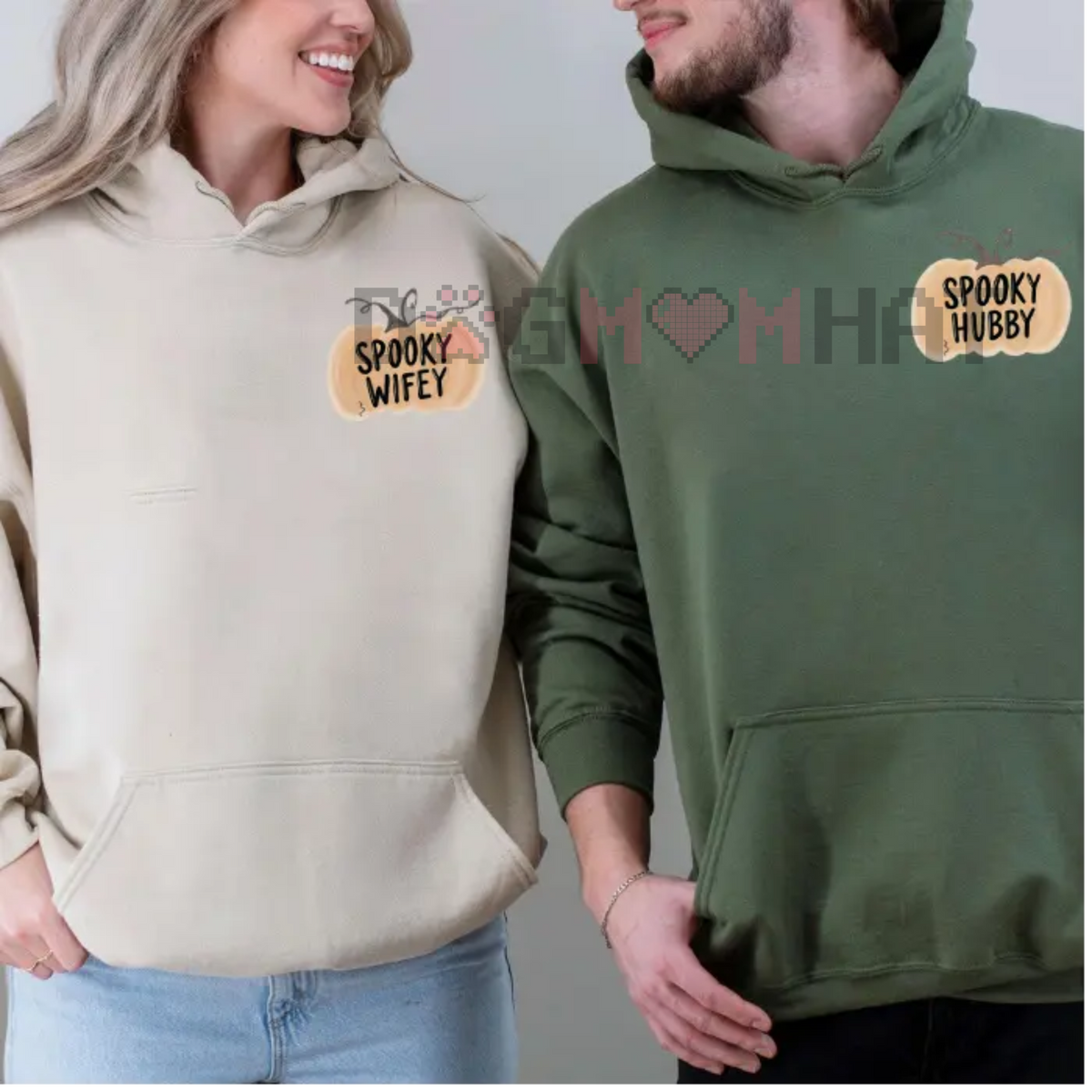 Wifey & Hubby Jason Hoodie β Halloween Couple Outfits, Spooky Horror Movie Shirt, Anniversary Gift